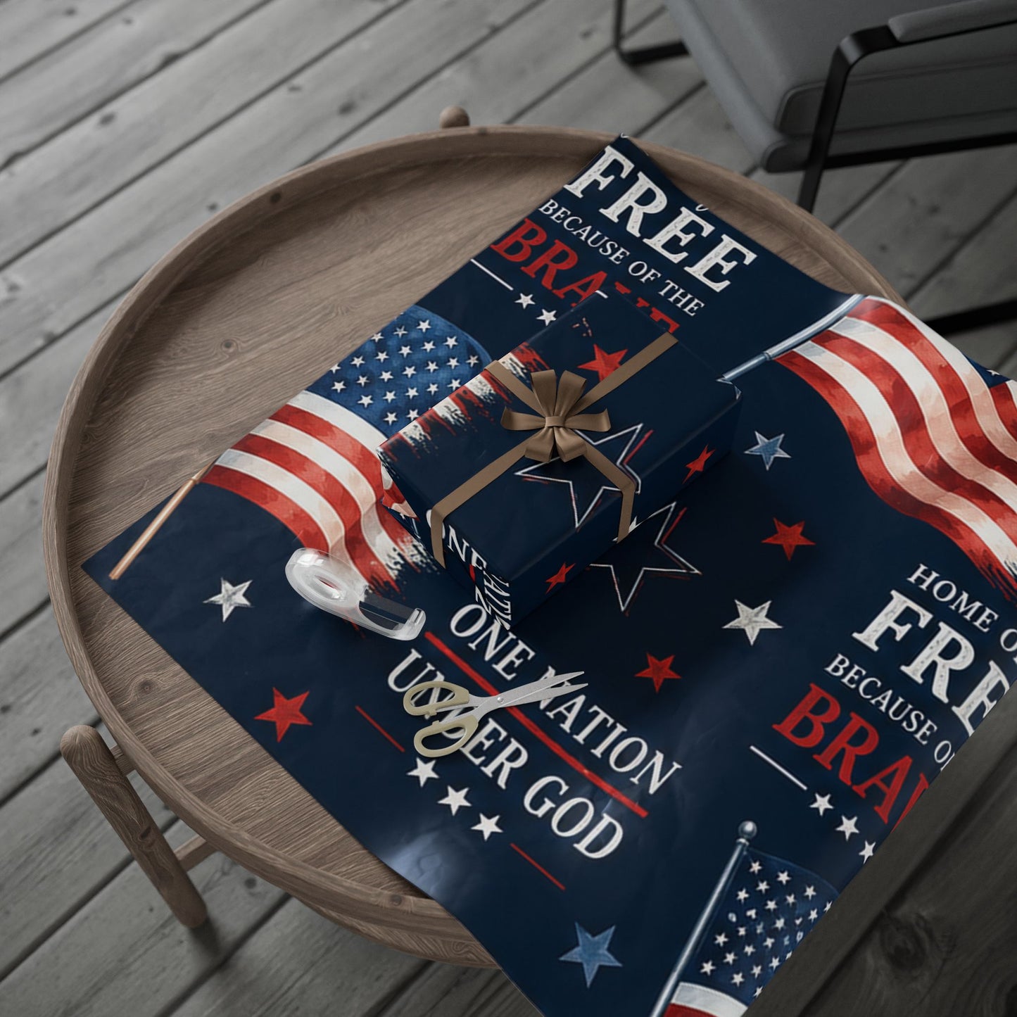 Patriotic 'Land of the Free' Wrapping Paper Roll