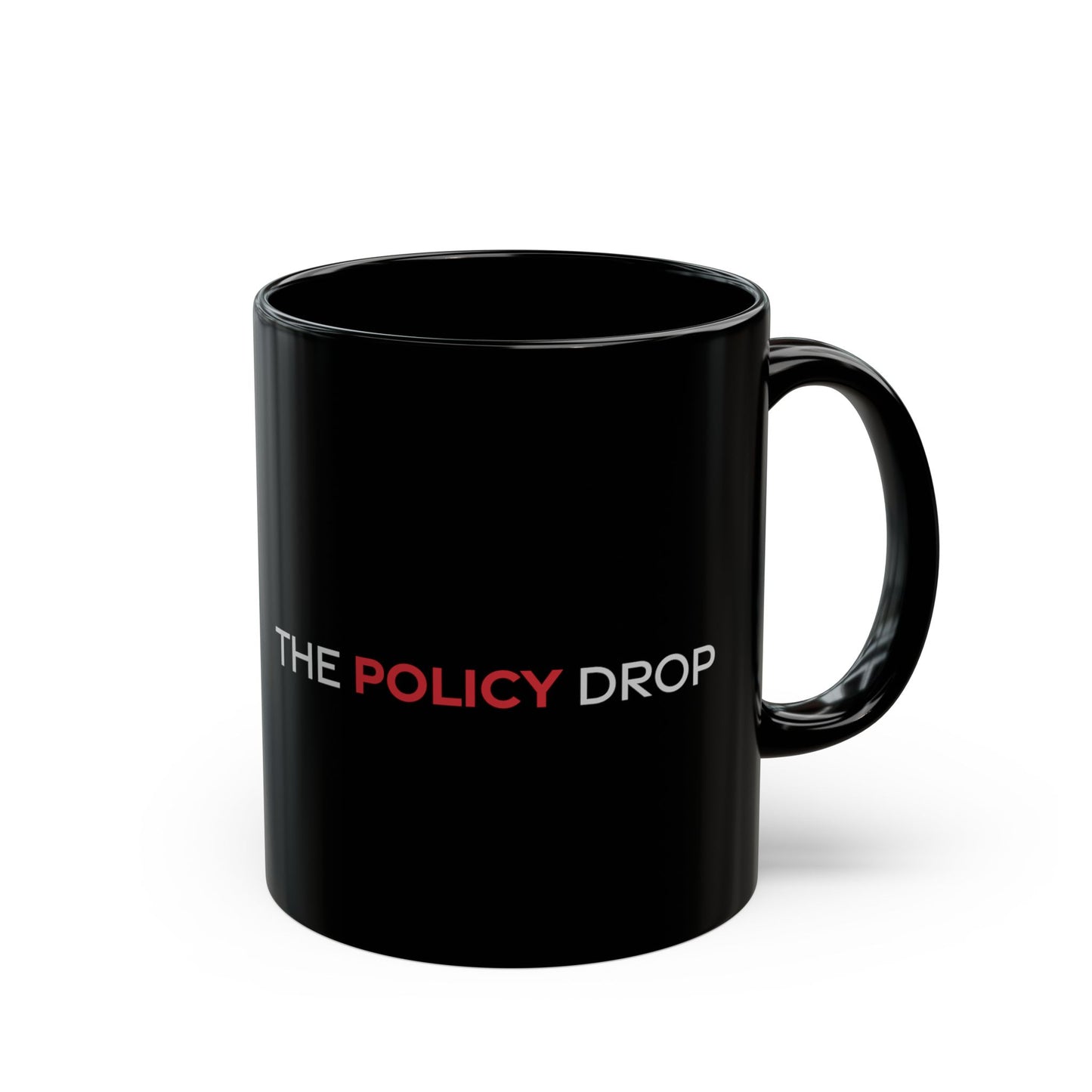 Policy Drop Black Mug