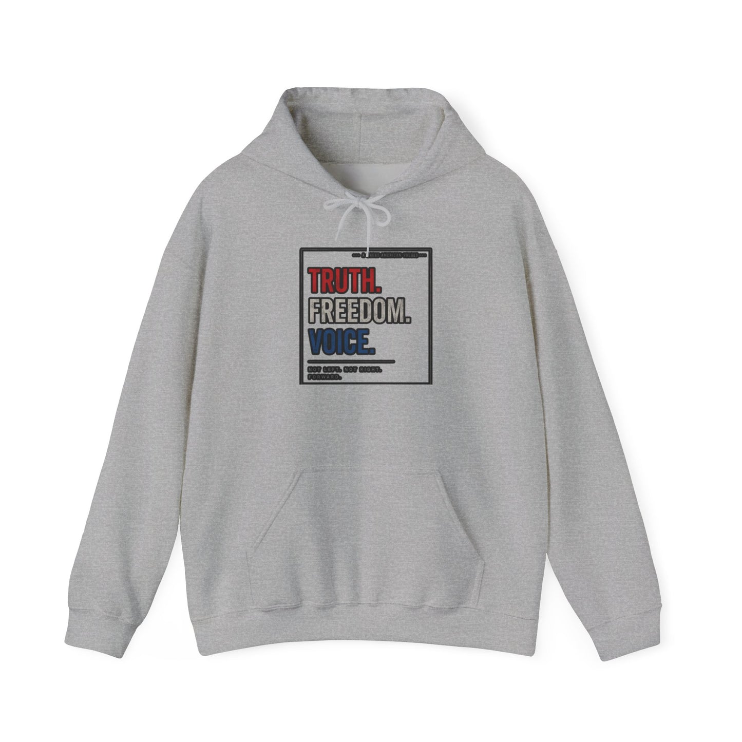 Hoodie — "Truth. Freedom. Voice." Minimalist Statement Pullover