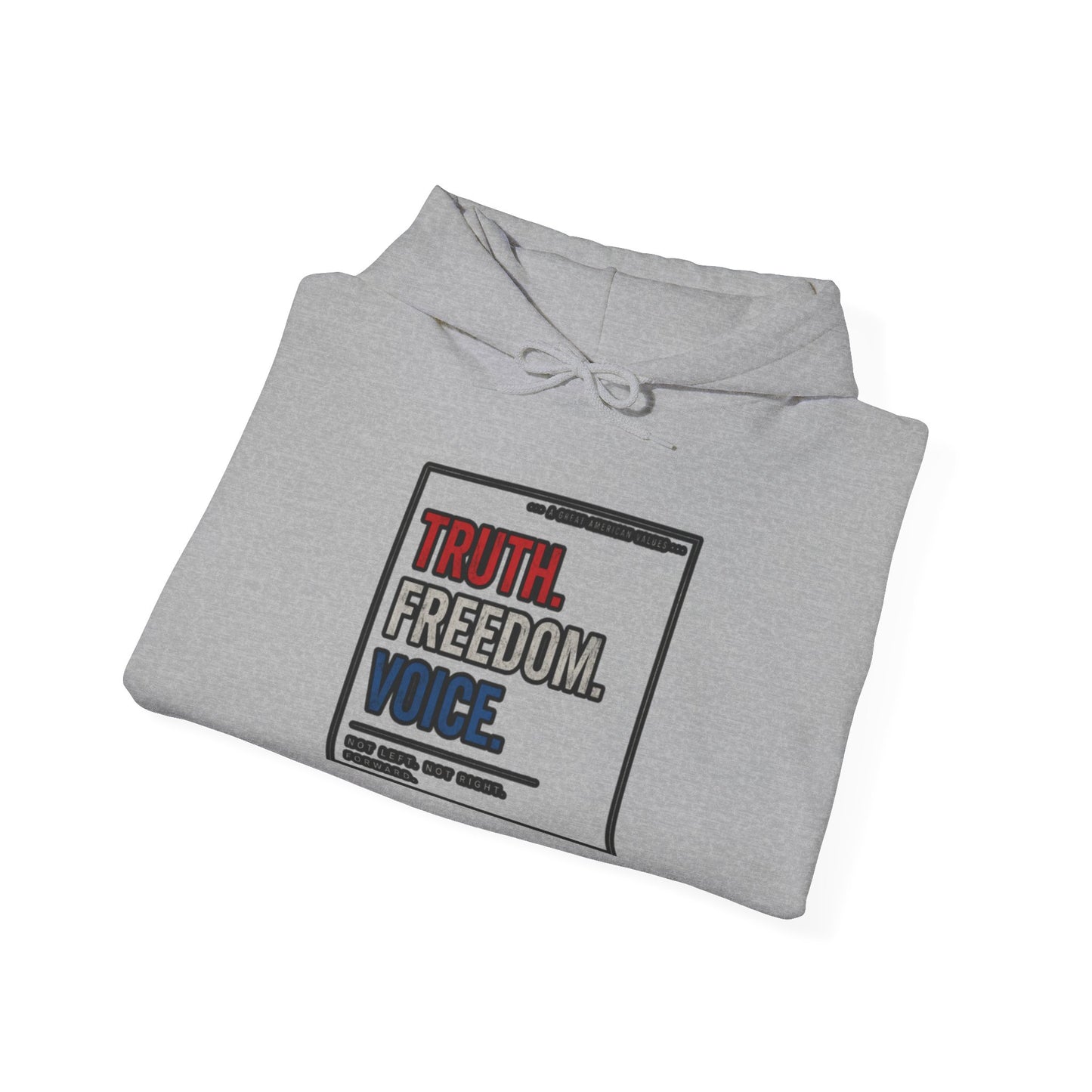 Hoodie — "Truth. Freedom. Voice." Minimalist Statement Pullover