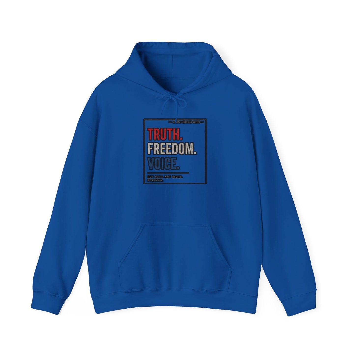 Hoodie — "Truth. Freedom. Voice." Minimalist Statement Pullover