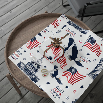 Patriotic 'God Bless America' Wrapping Paper Roll