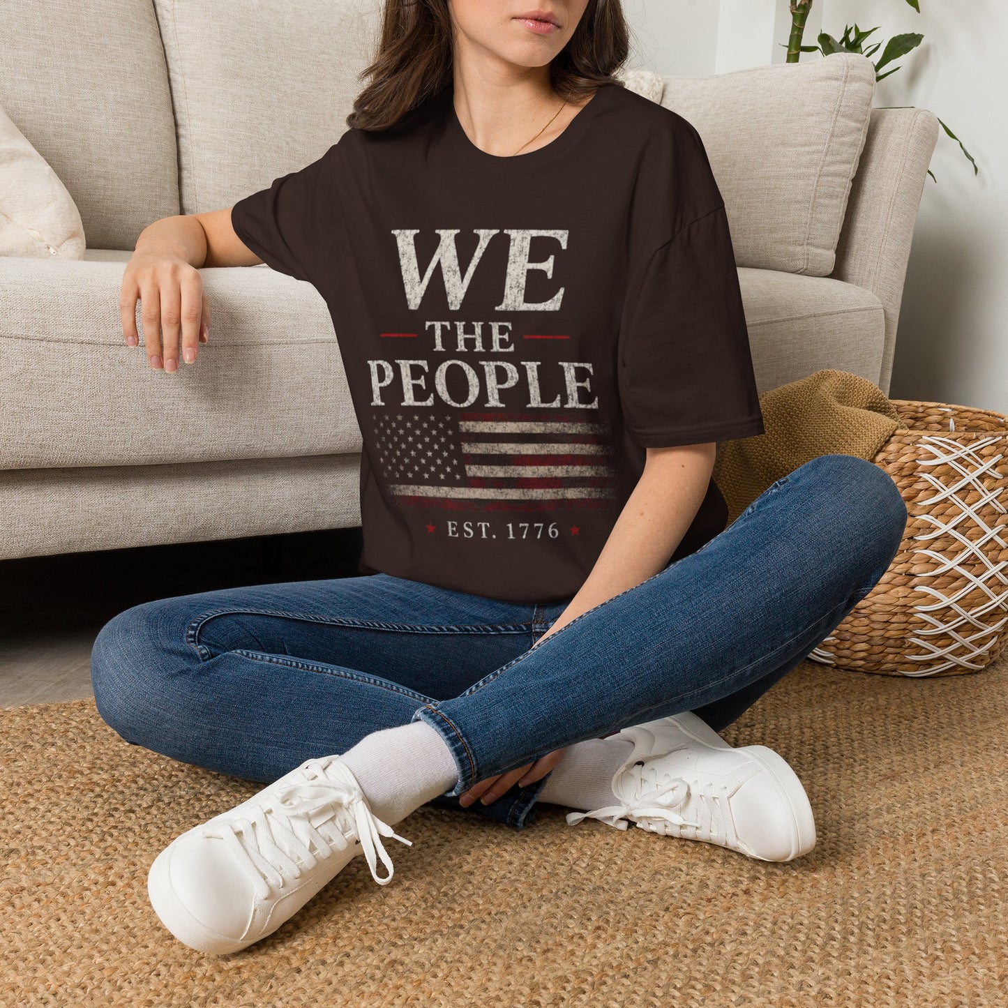 Patriotic American Flag Tee (Est. 1776)