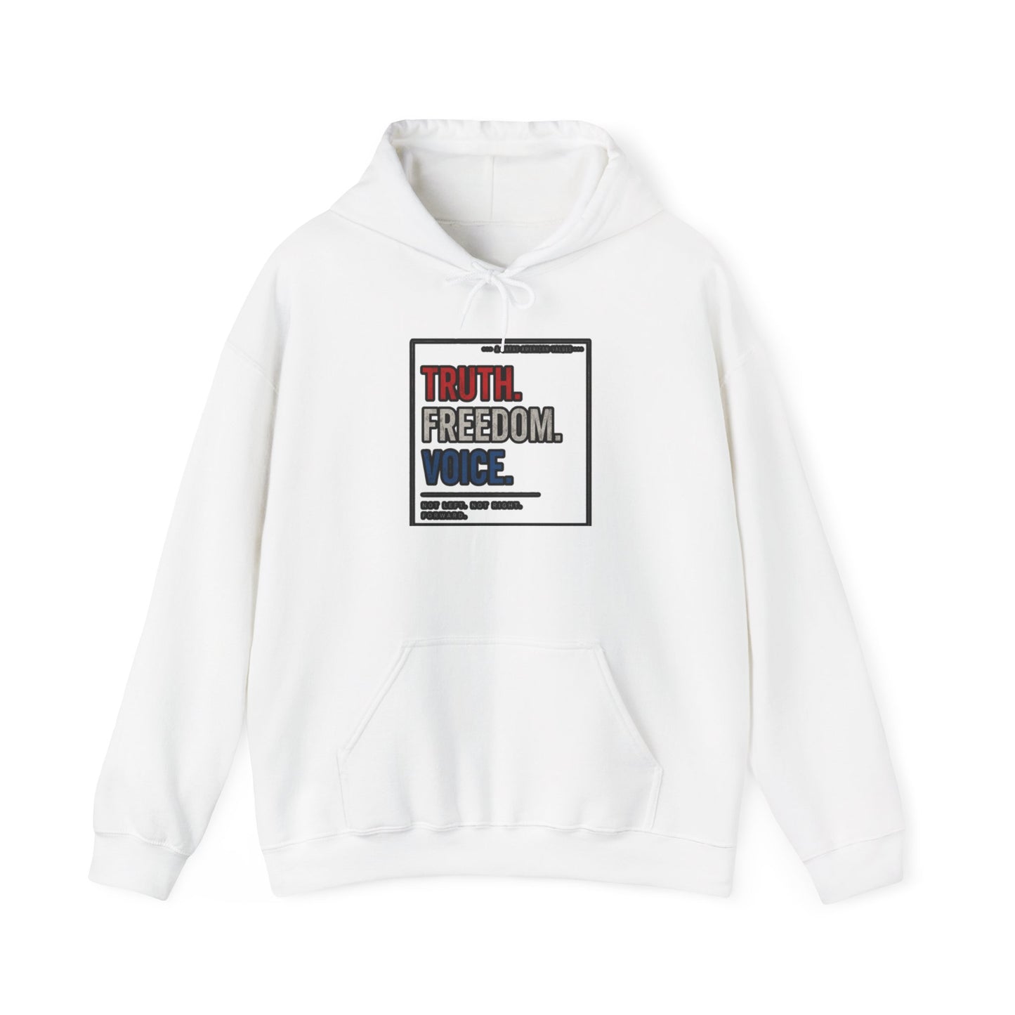 Hoodie — "Truth. Freedom. Voice." Minimalist Statement Pullover