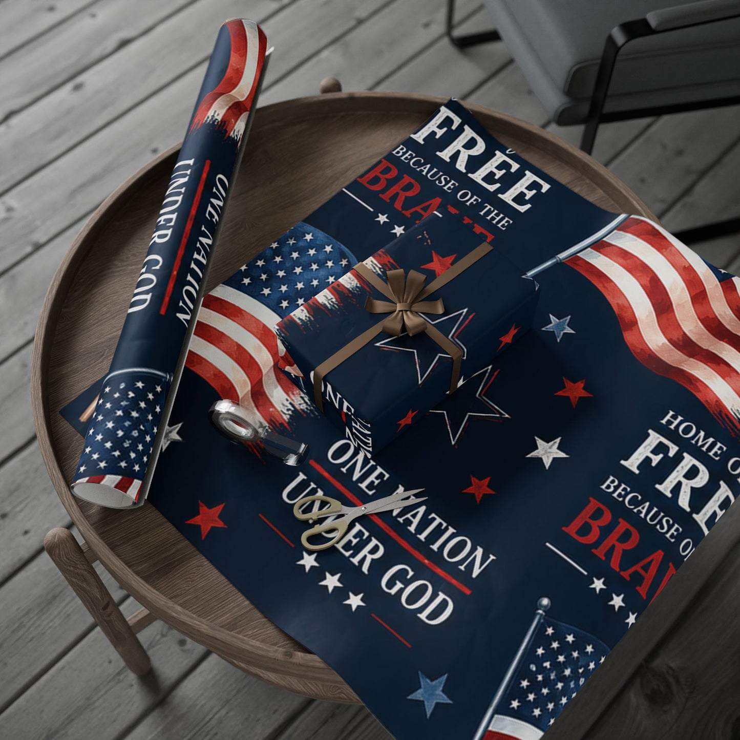 Patriotic 'Land of the Free' Wrapping Paper Roll