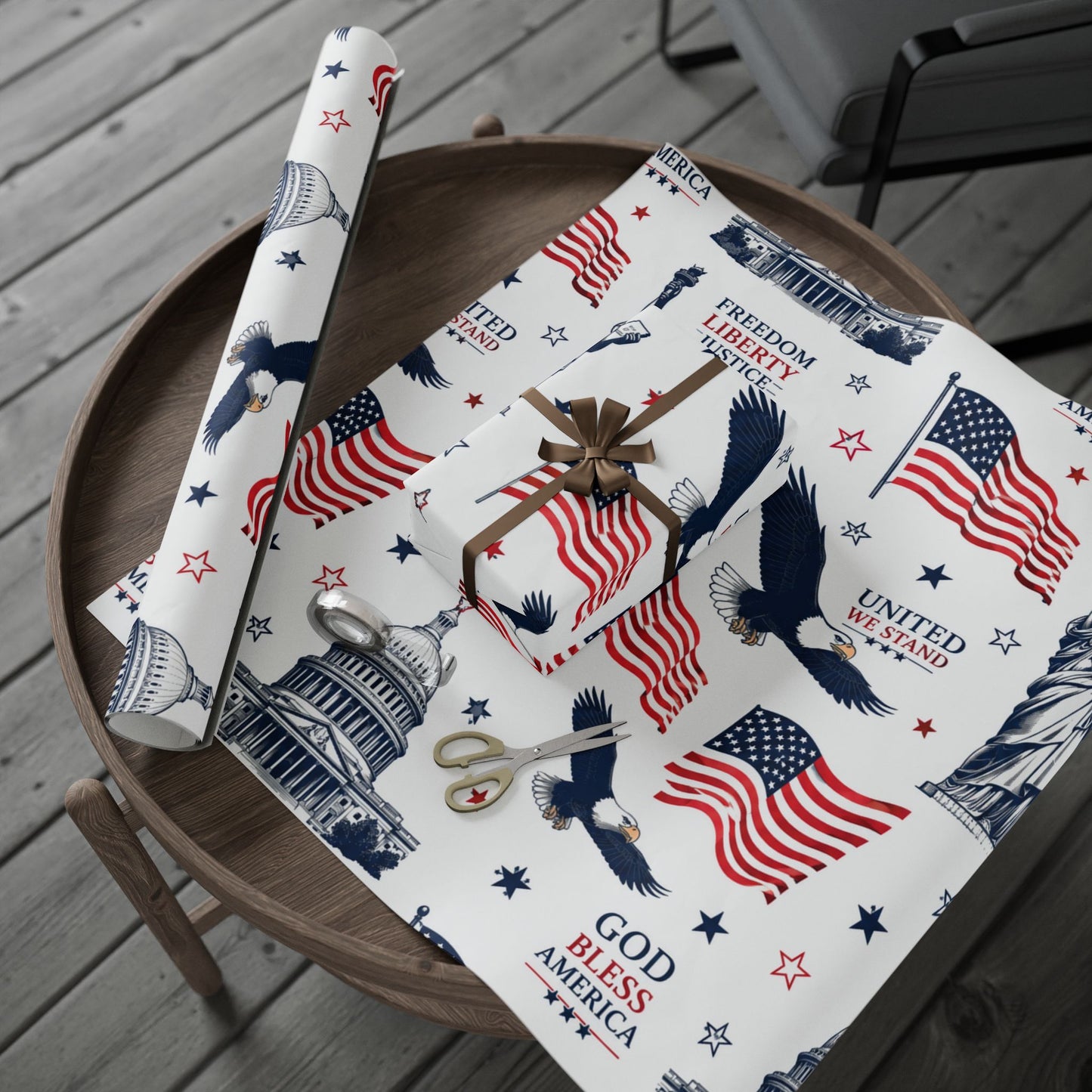Patriotic 'God Bless America' Wrapping Paper Roll