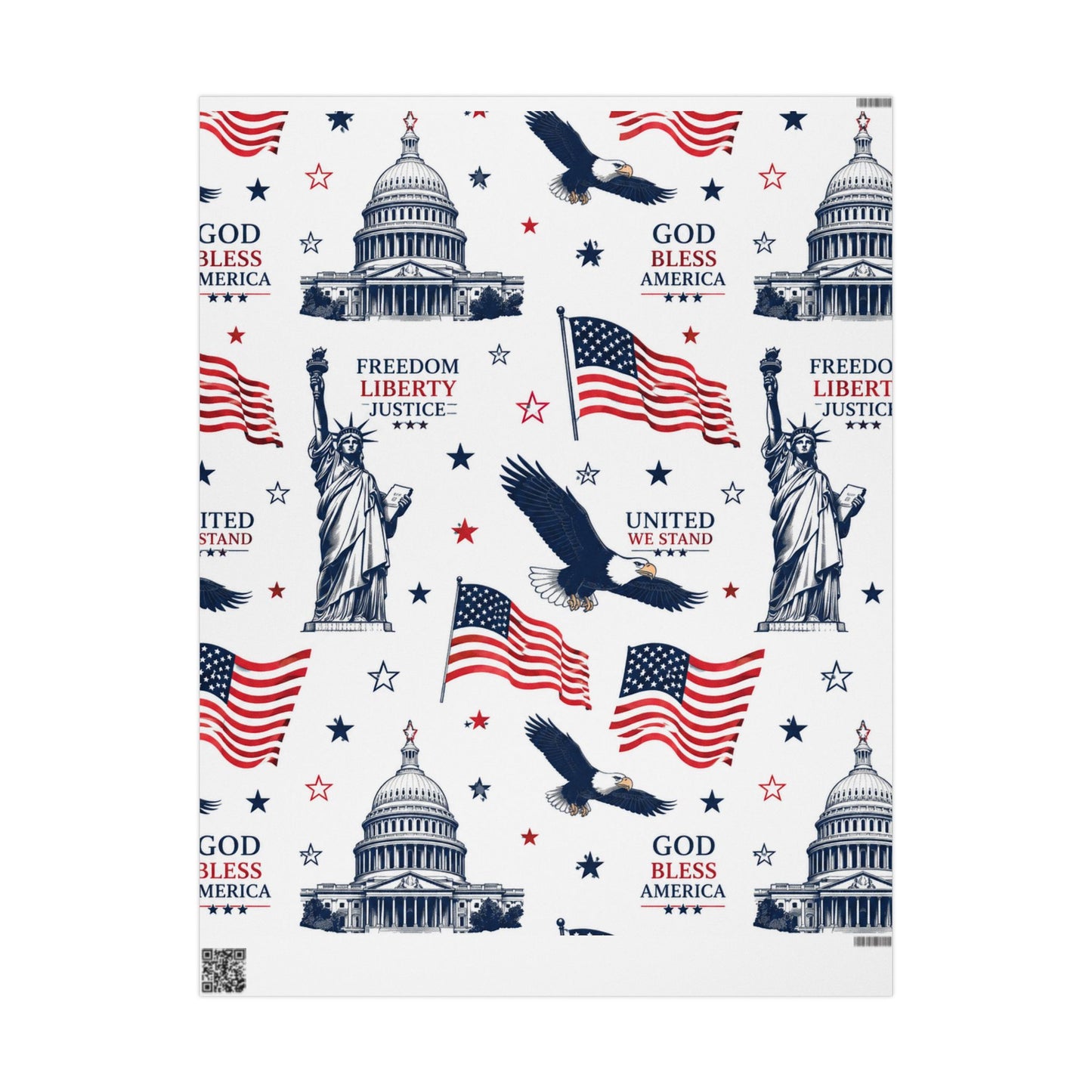 Patriotic 'God Bless America' Wrapping Paper Roll