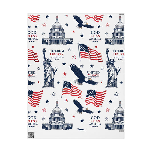 Patriotic 'God Bless America' Wrapping Paper Roll