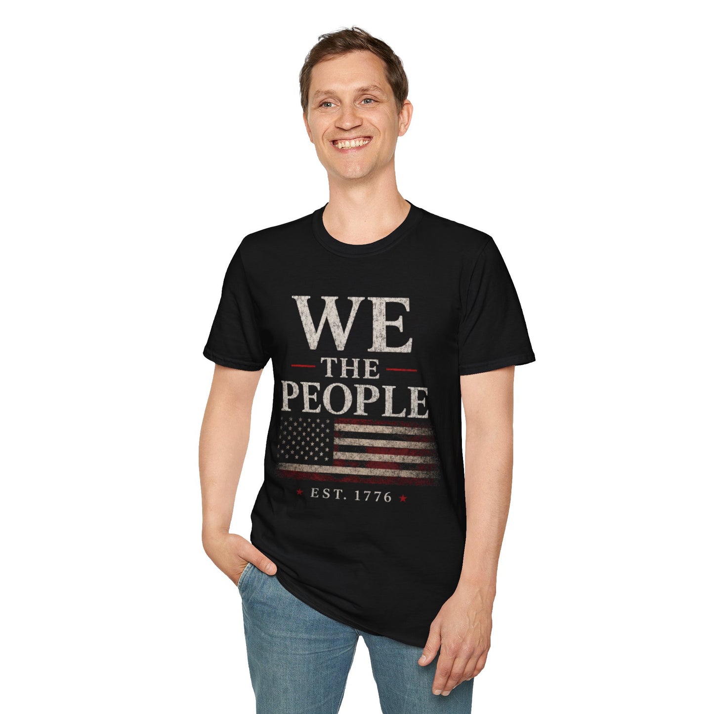 Patriotic American Flag Tee (Est. 1776)