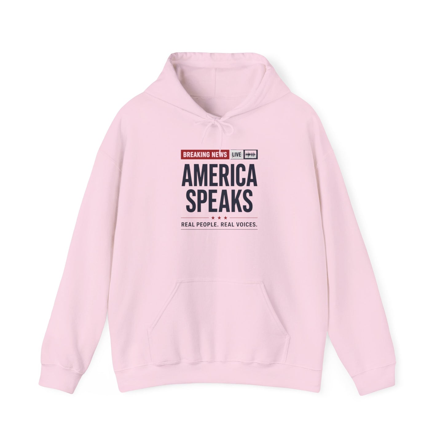 America Speaks Hoodie — 'Breaking News Live' Logo Pullover
