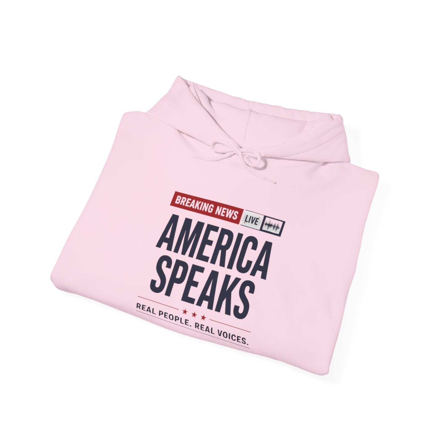 America Speaks Hoodie — 'Breaking News Live' Logo Pullover