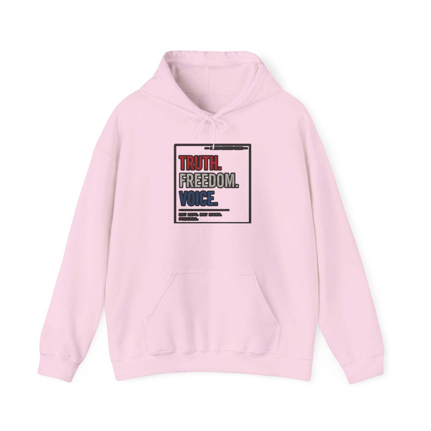 Hoodie — "Truth. Freedom. Voice." Minimalist Statement Pullover