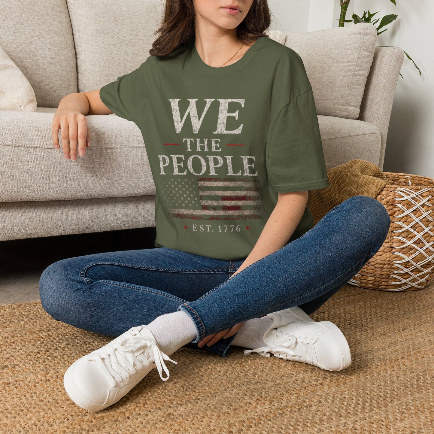 Patriotic American Flag Tee (Est. 1776)