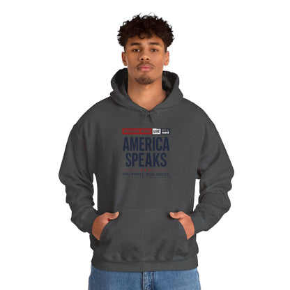 America Speaks Hoodie — 'Breaking News Live' Logo Pullover