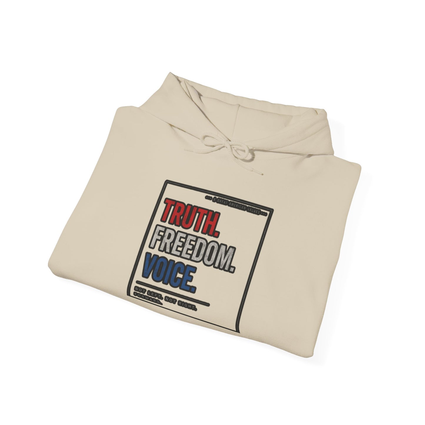 Hoodie — "Truth. Freedom. Voice." Minimalist Statement Pullover