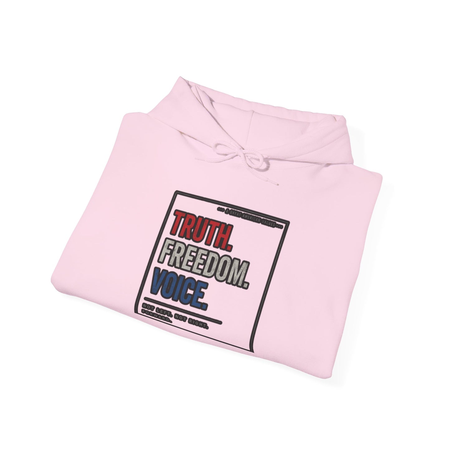 Hoodie — "Truth. Freedom. Voice." Minimalist Statement Pullover