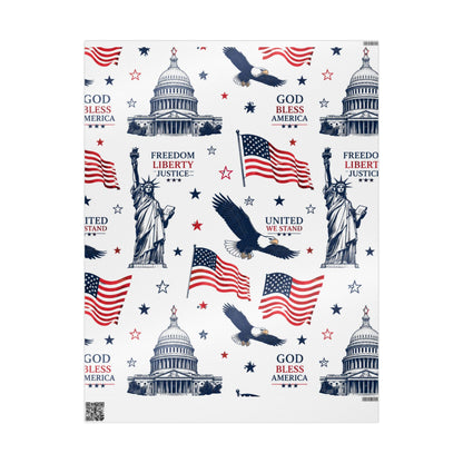 Patriotic 'God Bless America' Wrapping Paper Roll