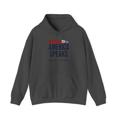 America Speaks Hoodie — 'Breaking News Live' Logo Pullover