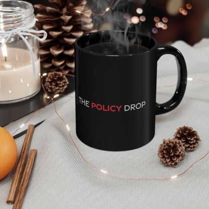 Policy Drop Black Mug