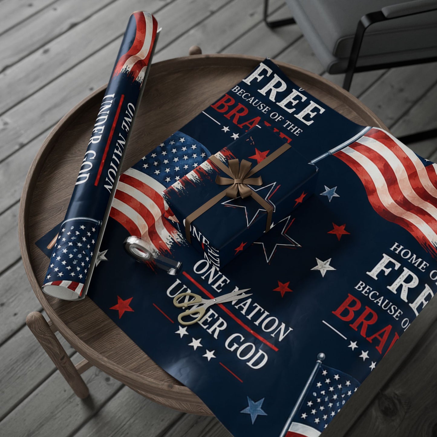 Patriotic 'Land of the Free' Wrapping Paper Roll
