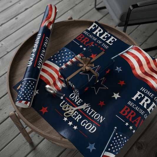 Patriotic 'Land of the Free' Wrapping Paper Roll