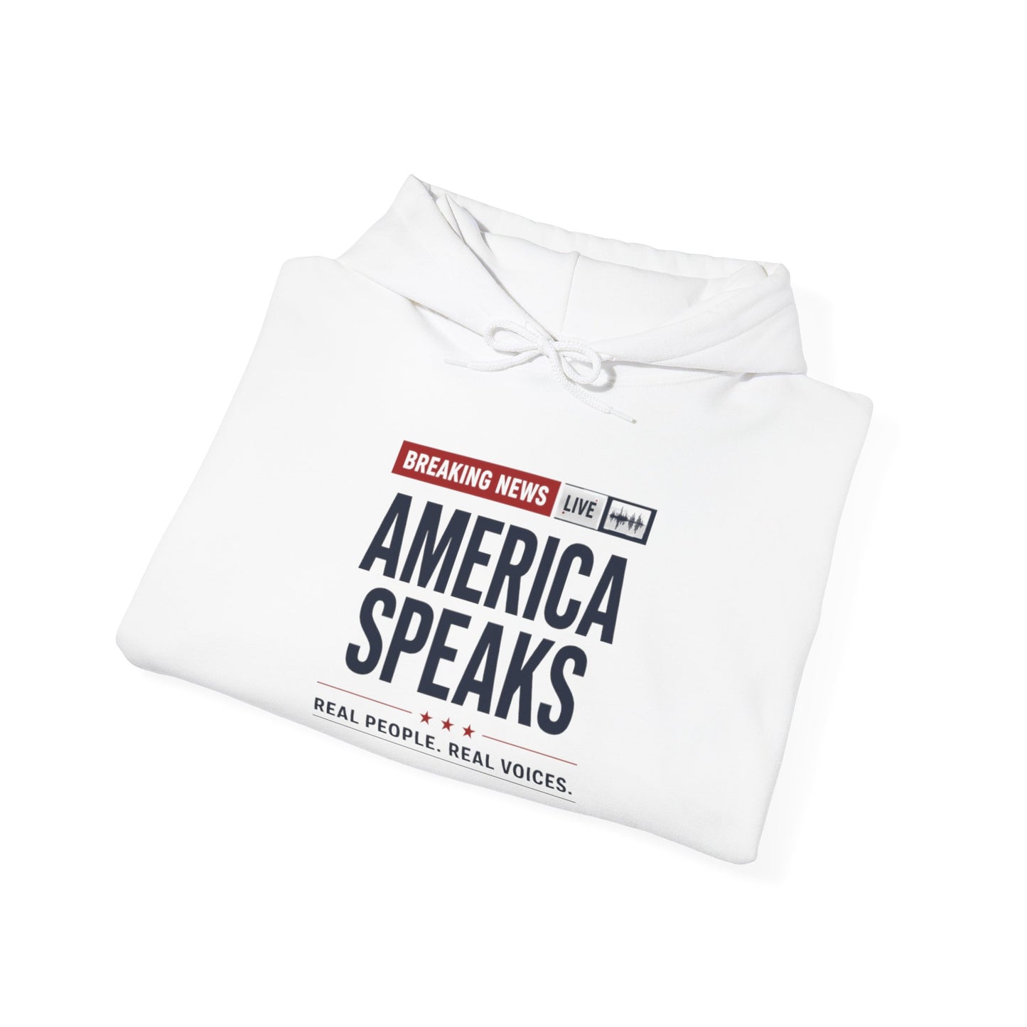 America Speaks Hoodie — 'Breaking News Live' Logo Pullover
