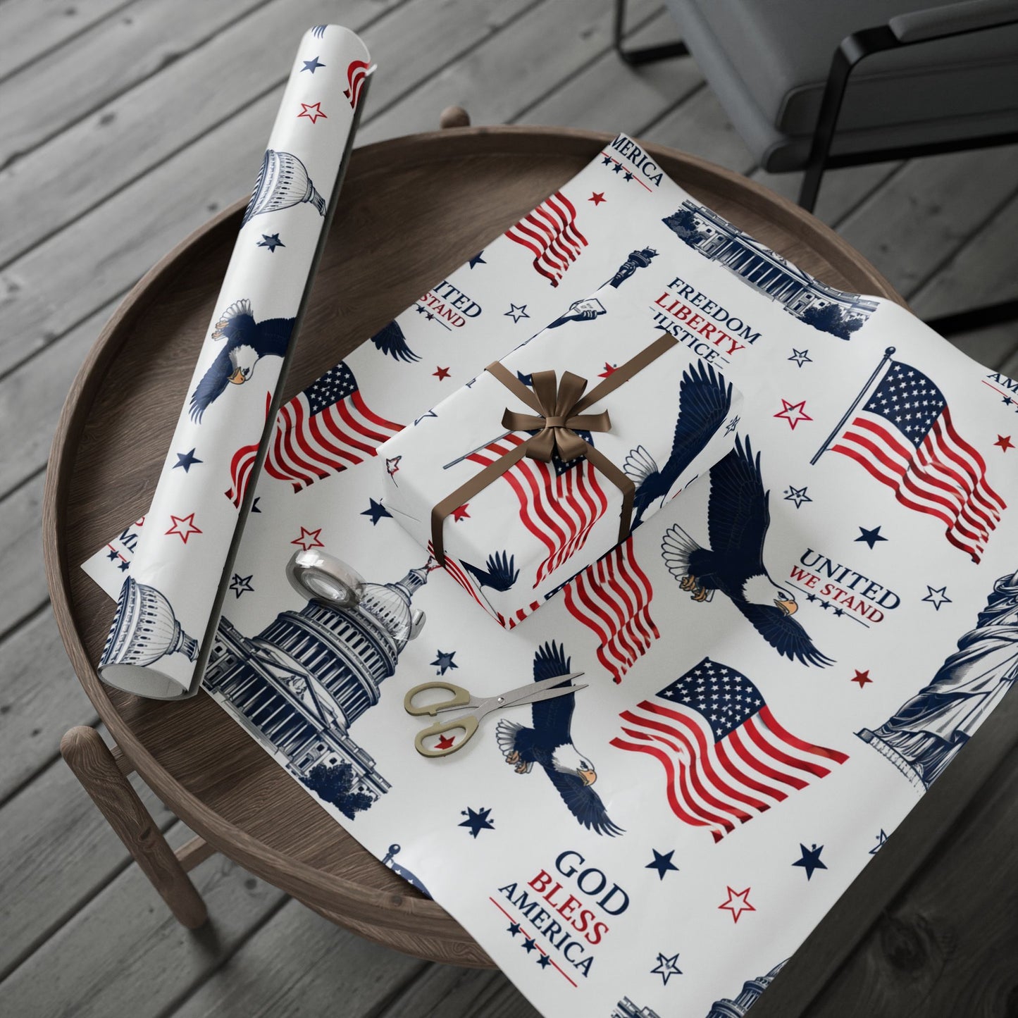 Patriotic 'God Bless America' Wrapping Paper Roll